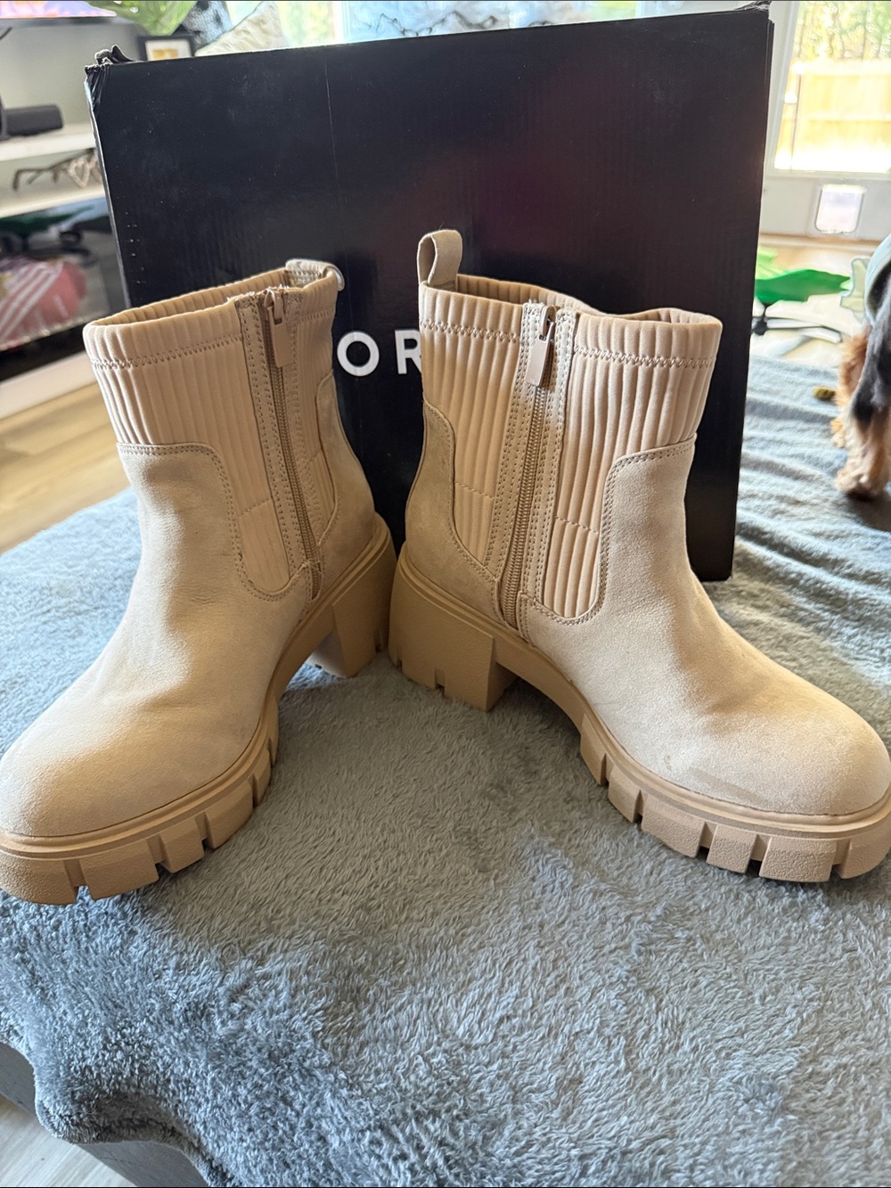 torrid Tan Chunky Lug Sole Ankle Boots
